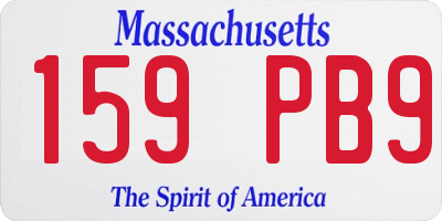 MA license plate 159PB9