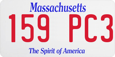 MA license plate 159PC3