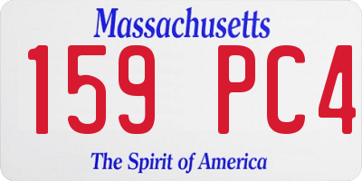 MA license plate 159PC4