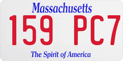 MA license plate 159PC7