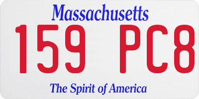 MA license plate 159PC8