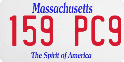 MA license plate 159PC9