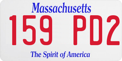 MA license plate 159PD2