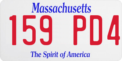 MA license plate 159PD4