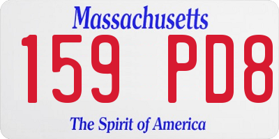 MA license plate 159PD8