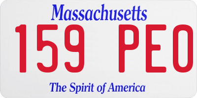 MA license plate 159PE0