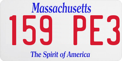 MA license plate 159PE3