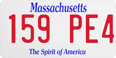 MA license plate 159PE4