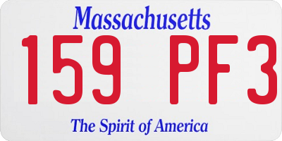 MA license plate 159PF3