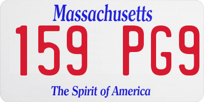 MA license plate 159PG9