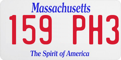 MA license plate 159PH3