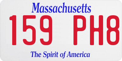 MA license plate 159PH8