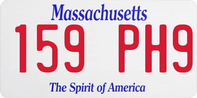 MA license plate 159PH9