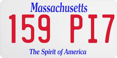 MA license plate 159PI7