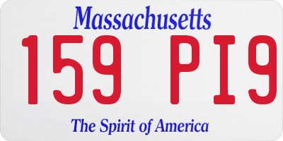 MA license plate 159PI9