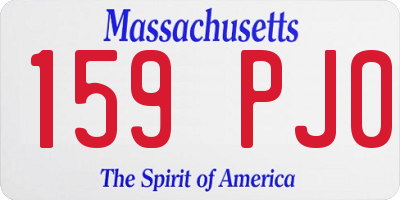 MA license plate 159PJ0