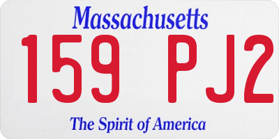 MA license plate 159PJ2