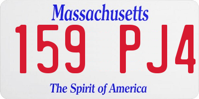 MA license plate 159PJ4