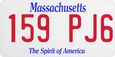 MA license plate 159PJ6