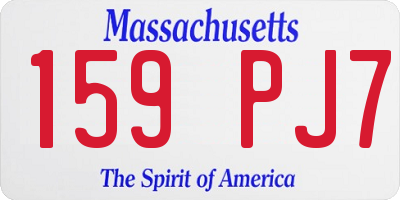 MA license plate 159PJ7