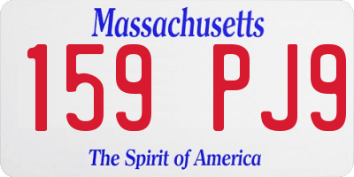 MA license plate 159PJ9