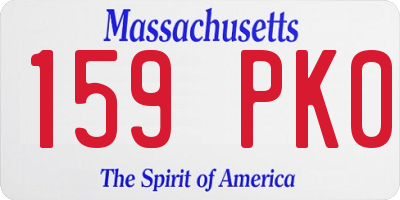 MA license plate 159PK0
