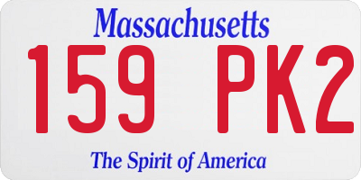 MA license plate 159PK2