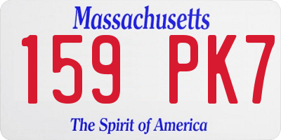 MA license plate 159PK7
