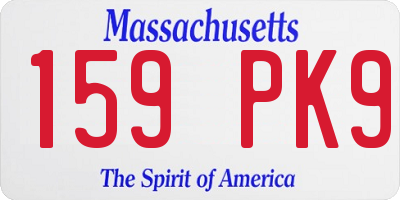 MA license plate 159PK9