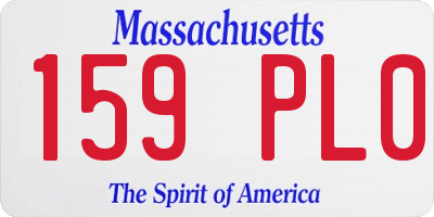 MA license plate 159PL0