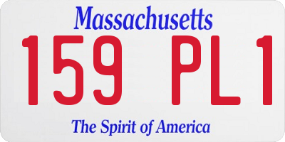MA license plate 159PL1