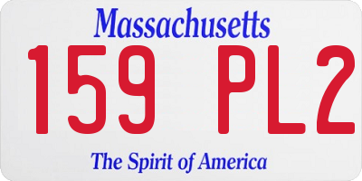 MA license plate 159PL2