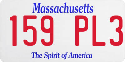 MA license plate 159PL3