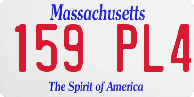 MA license plate 159PL4