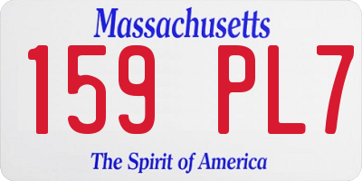MA license plate 159PL7