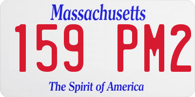 MA license plate 159PM2