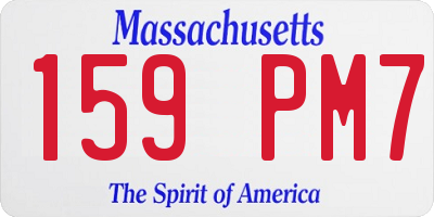 MA license plate 159PM7