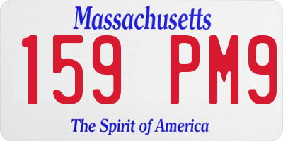 MA license plate 159PM9