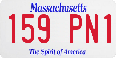 MA license plate 159PN1