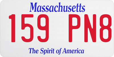 MA license plate 159PN8