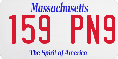 MA license plate 159PN9