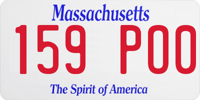 MA license plate 159PO0