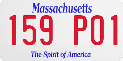 MA license plate 159PO1