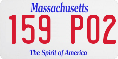 MA license plate 159PO2