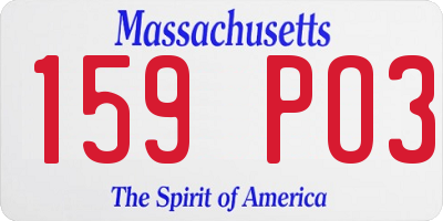 MA license plate 159PO3