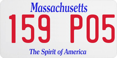 MA license plate 159PO5