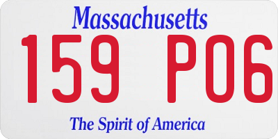 MA license plate 159PO6