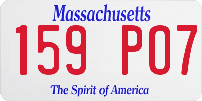 MA license plate 159PO7
