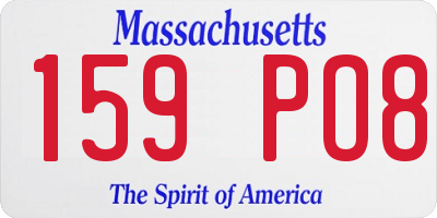MA license plate 159PO8