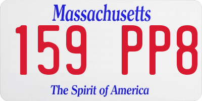 MA license plate 159PP8